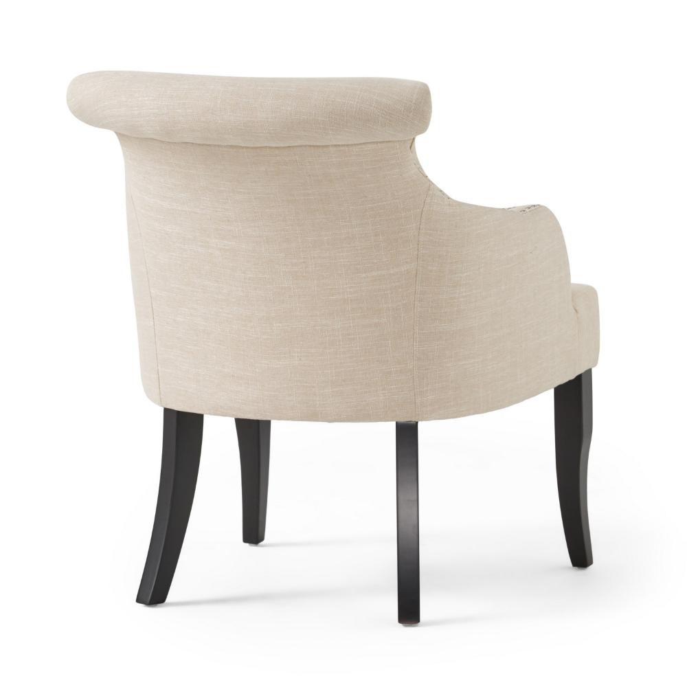 Accent Armchair, Nailhead Trim, Birch Wood, Plush Light Beige Fabric -BM320597