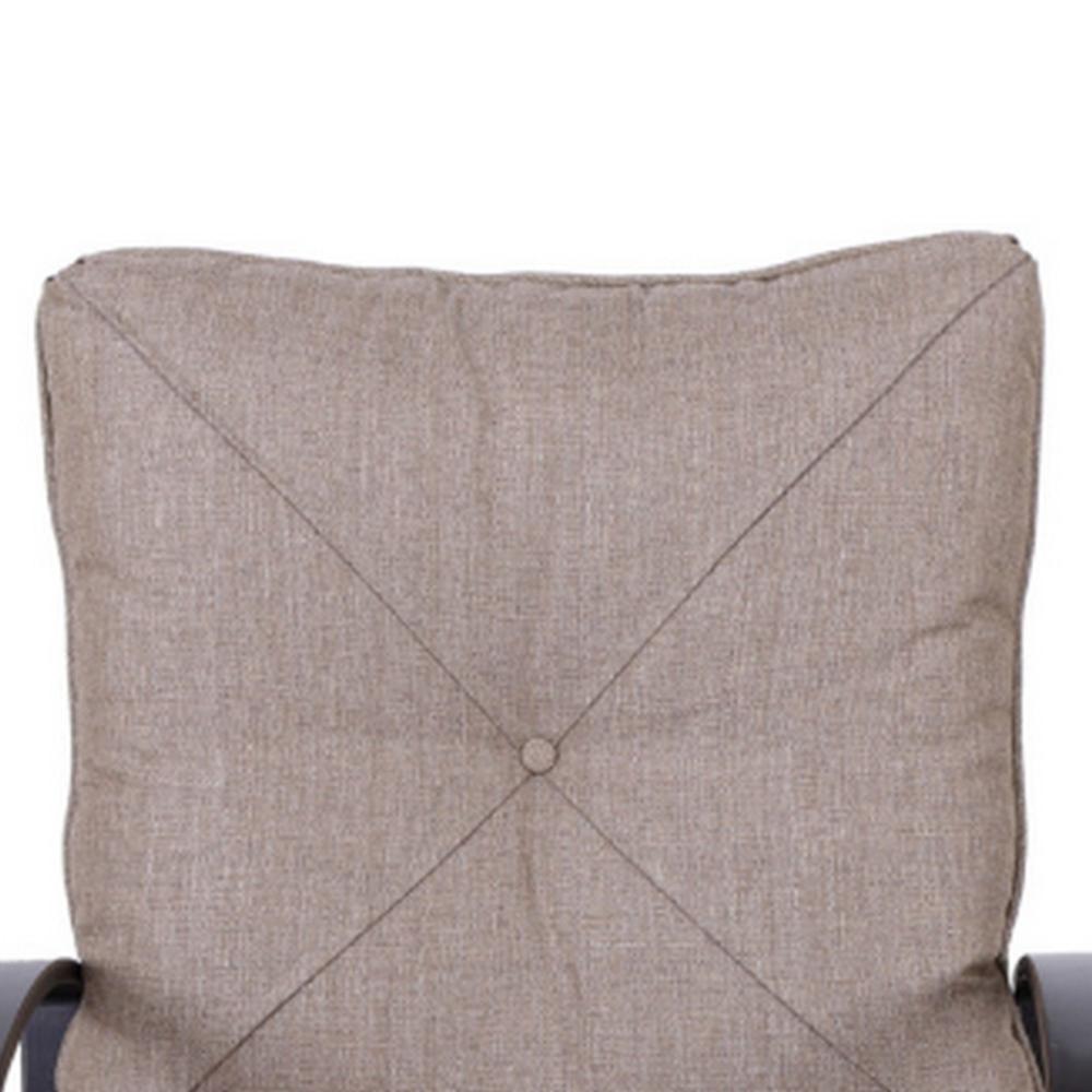 Vale Outdoor Dining Swivel Rocker Chair Set of 2, Dacron, Aluminum, Beige -BM321199