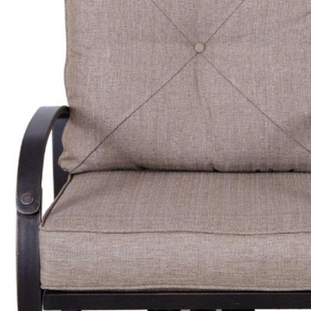 Vale Outdoor Dining Swivel Rocker Chair Set of 2, Dacron, Aluminum, Beige -BM321199