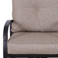 Vale Outdoor Dining Swivel Rocker Chair Set of 2, Dacron, Aluminum, Beige -BM321199