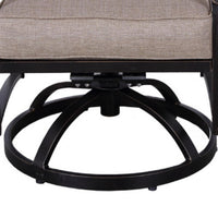 Vale Outdoor Dining Swivel Rocker Chair Set of 2, Dacron, Aluminum, Beige -BM321199