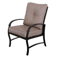 Vale Outdoor Dining Chair Set of 2, Dacron Wrap, Black Aluminum, Beige -BM321201