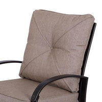 Vale Outdoor Dining Chair Set of 2, Dacron Wrap, Black Aluminum, Beige -BM321201