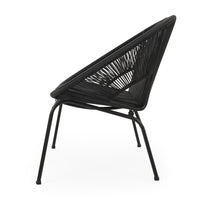 Remma Loveseat, Outdoor Rattan, Basket Woven, Black Iron Frame, 52 Inch -BM321258