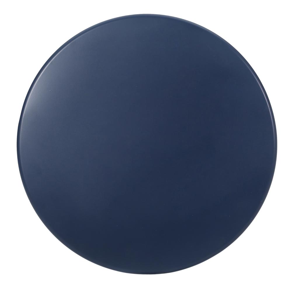 Nian Side Table, Round Top, Hourglass, Outdoor Navy Blue Iron, 18 Inch -BM321260