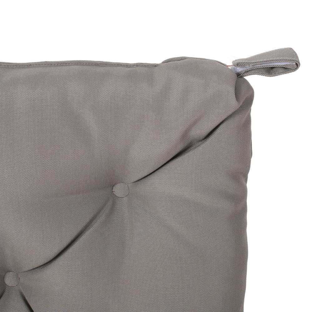 Caba Chair Cushion Pad, Tufted 16 Inch, Water Resistant, Gray Polyester -BM321298