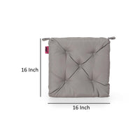 Caba Chair Cushion Pad, Tufted 16 Inch, Water Resistant, Gray Polyester -BM321298