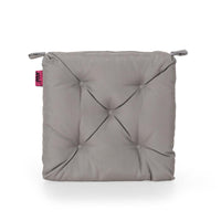 Caba Chair Cushion Pad, Tufted 16 Inch, Water Resistant, Gray Polyester