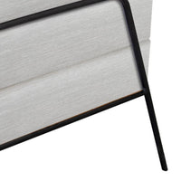 Tyna Ottoman, 27 Inch, Industrial Style Black Iron Legs, White Polyester -BM321540