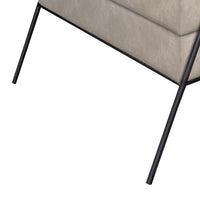 Tyna Ottoman, 27 Inch, Industrial Black Iron Legs, Snow Gray Polyester -BM321543