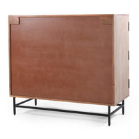38 Inch Sideboard Cabinet Console, 2 Doors, 4 Shelves, Brown Mango Wood -BM321585