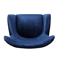 Siyan Accent Armchair, Navy Blue Velvet, Tufted Wingback, Black Wood Legs -BM321619