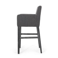 Rekah Barstool Chair, Charcoal Fabric and Wood Frame, Soft Cushioning -BM323413
