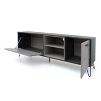 Alfie TV Media Entertainment Console Cabinet, 2 Shelves, Gray 71 Inch -BM323592