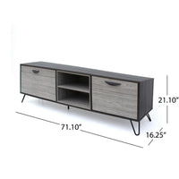 Alfie TV Media Entertainment Console Cabinet, 2 Shelves, Gray 71 Inch -BM323592