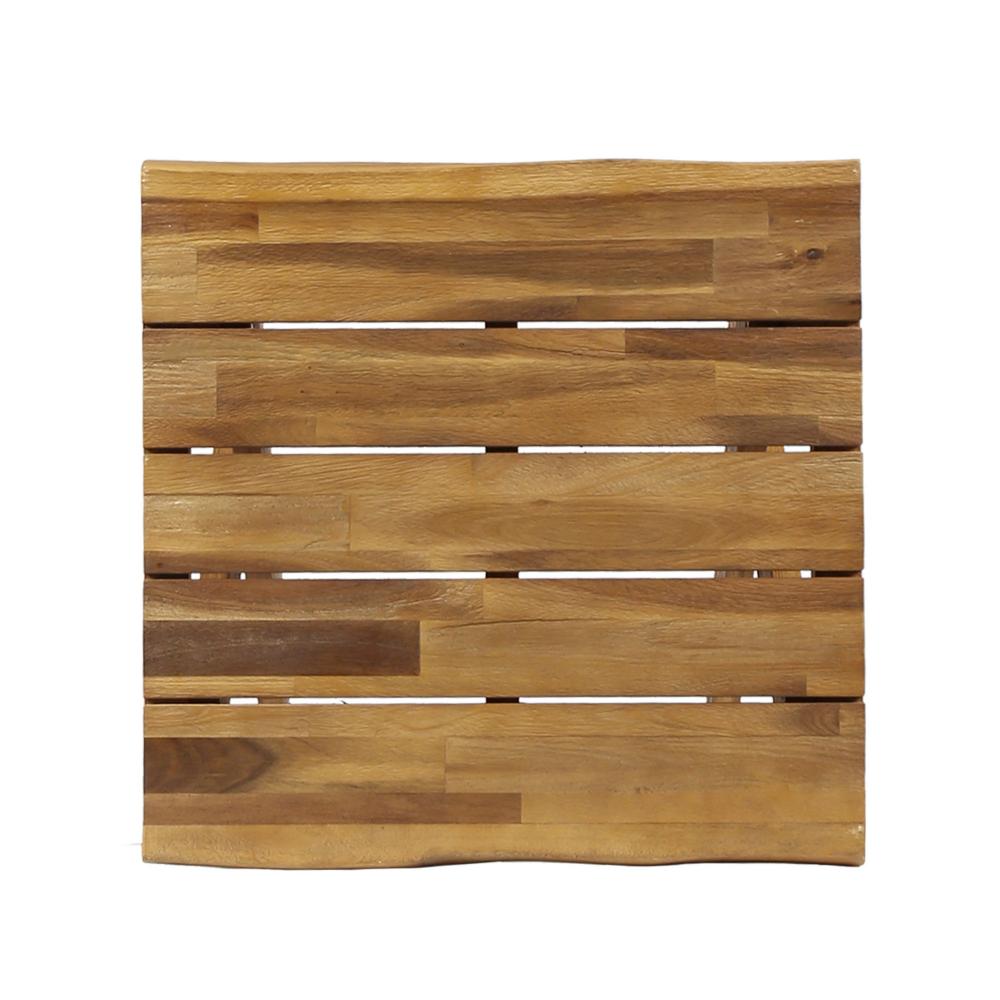 Harley Outdoor Side Table, X Legs, Square 18 Inch Brown Acacia Wood -BM323594