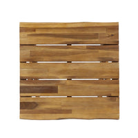 Harley Outdoor Side Table, X Legs, Square 18 Inch Brown Acacia Wood -BM323594