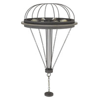 Nexy 29 Inch Chandelier, 8 Light Bulb Sockets, Gray Metal Cage Design -BM323997
