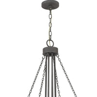 Nexy 29 Inch Chandelier, 8 Light Bulb Sockets, Gray Metal Cage Design -BM323997