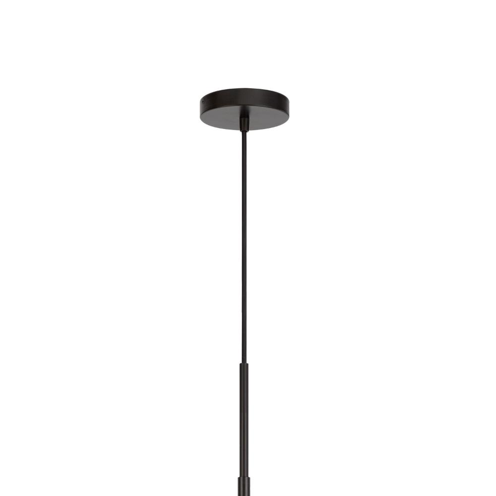 Gen 9 Inch Mini Pendant Light Fixture w Bulb, Black Metal, Pine Wood -BM324000