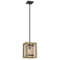 Acia 8 Inch Pendant Light, Rustic Brown Organza Shade, Wood, Metal -BM324004