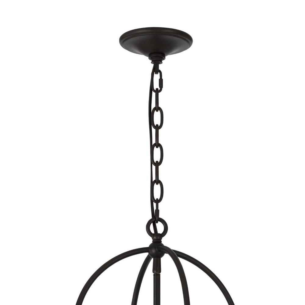 Acia 12 Inch Chandelier, Distressed Brown Organza Shade, Wood, Metal -BM324005