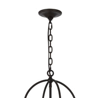 Acia 12 Inch Chandelier, Distressed Brown Organza Shade, Wood, Metal -BM324005