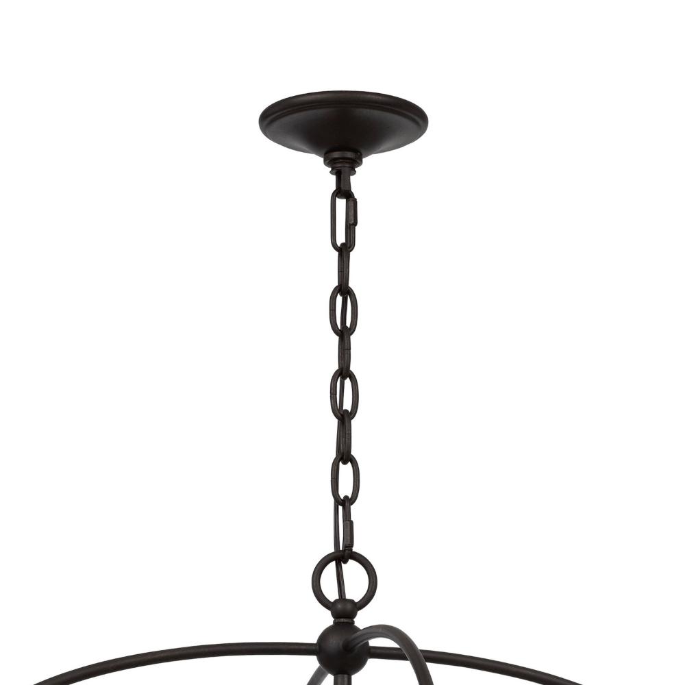 Acia 26 Inch Chandelier, Classic Round Organza Shade Wood, Metal  -BM324007