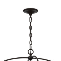 Acia 26 Inch Chandelier, Classic Round Organza Shade Wood, Metal  -BM324007