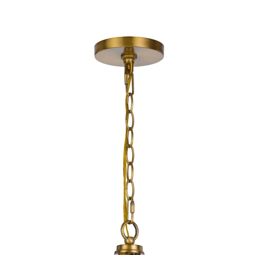Shefy 18 Inch Chandelier, Locked Ring Candelabra Design, Brass Metal -BM324011