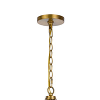 Shefy 18 Inch Chandelier, Locked Ring Candelabra Design, Brass Metal -BM324011
