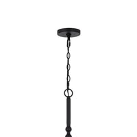 Rino 36 Inch Chandelier, Brass Candelabra Sleeve Accents, Black Metal -BM324013