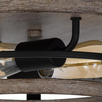 Weny 13 Inch Flush Mount Ceiling Light Fixture, Brown and Black Round -BM324014