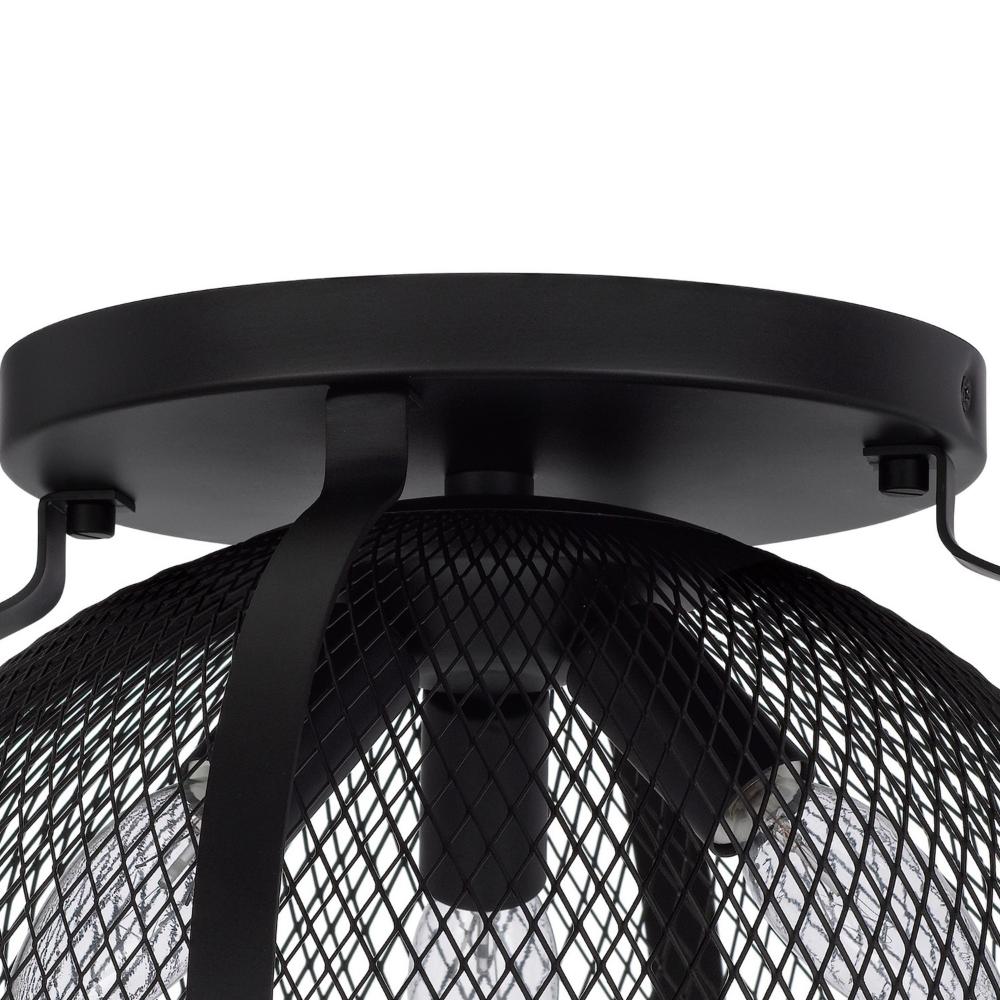 Monty 16 Inch Semi Flush Ceiling Mount Light Fixture, Black Mesh Shade -BM324015