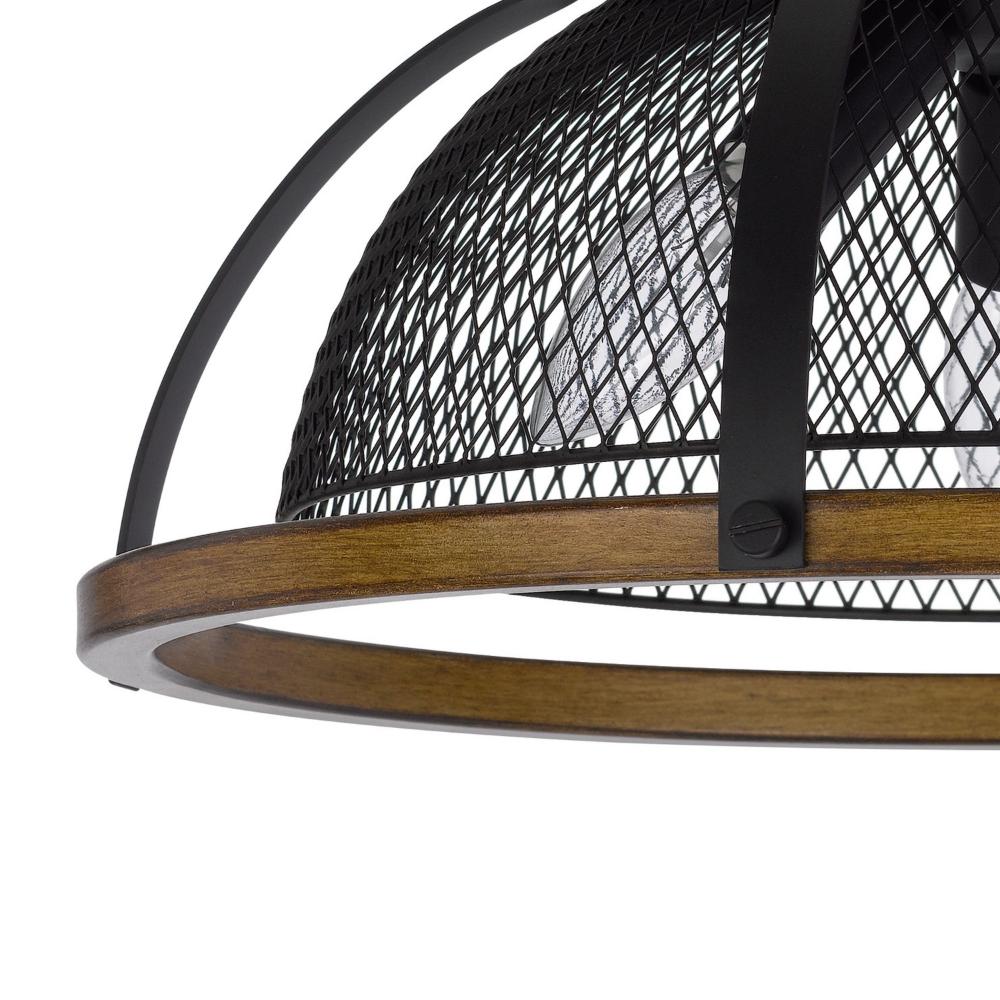 Monty 16 Inch Semi Flush Ceiling Mount Light Fixture, Black Mesh Shade -BM324015