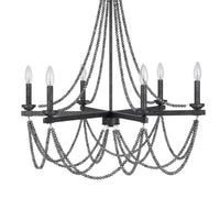 Tura 30 Inch Chandelier, Classic Chrome Beaded Candelabra Design -BM324016