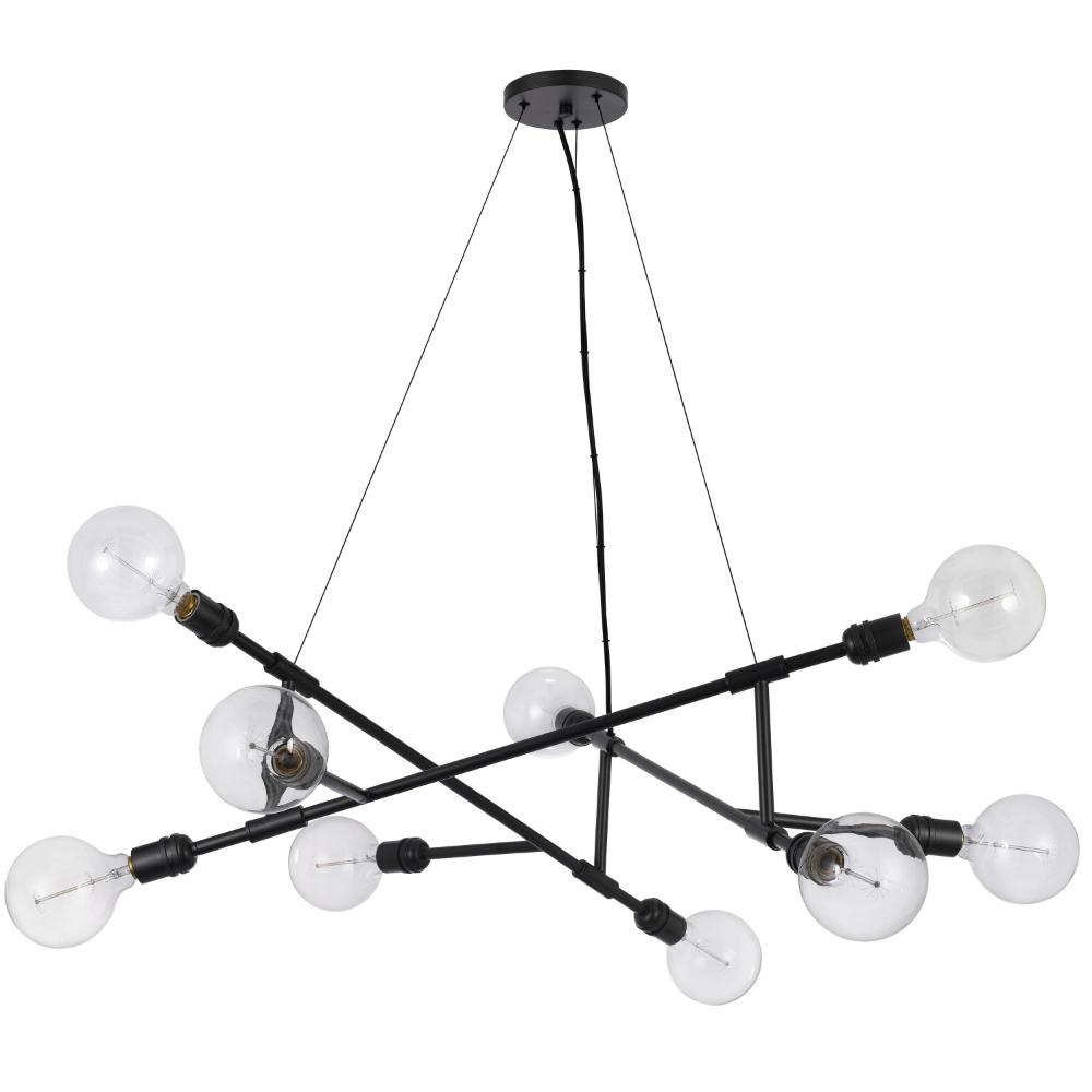 Sena 36 Inch Chandelier, Sputnik Style w Canopy, Charcoal Gray Metal -BM324017