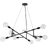 Sena 36 Inch Chandelier, Sputnik Style w Canopy, Charcoal Gray Metal -BM324017