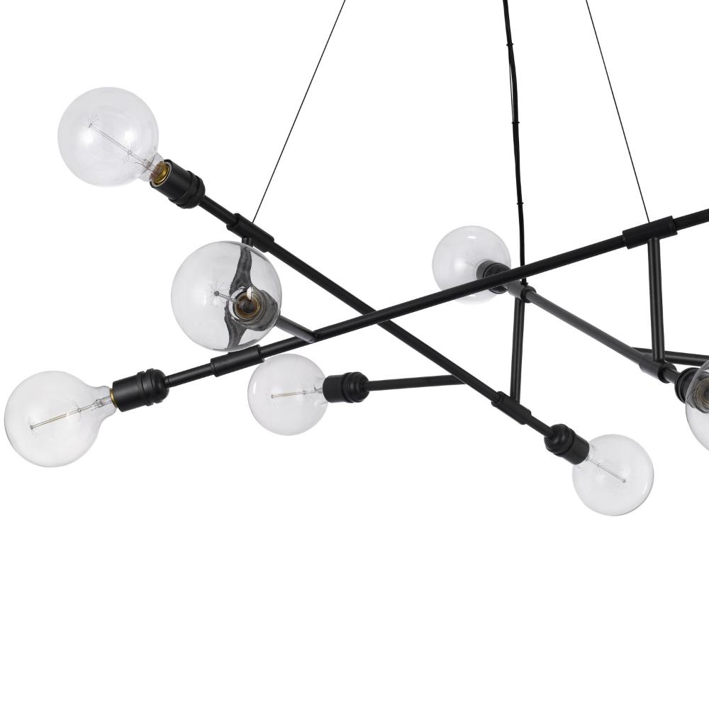 Sena 36 Inch Chandelier, Sputnik Style w Canopy, Charcoal Gray Metal -BM324017