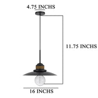 Oly 16 Inch Pendant Light w Burlap Rope Design, Dark Gray -BM324019