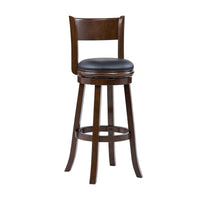 Milo Swivel Barstool Chair, Black Faux Leather, 34 Inch Extra Tall -BM324184