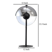 24 Inch Table Lamp, Accent Round Orb Glass Metal Shade, Black -BM324188