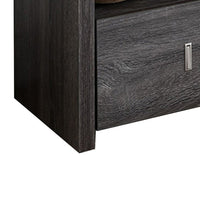 Beak Shoe Bench, 3 Open Shelves, Drawer, 34 Inch Distressed Gray -BM324278