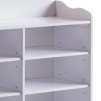 Hale Shoe Bench, 48 Inch Top, 9 Open Compartments, Modern White Finish -BM324287