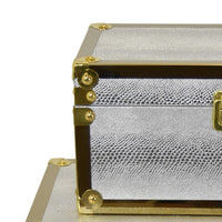 Jito Decorative Jewelry Box Set of 2, Abstract Pattern, Silver Gold -BM324315