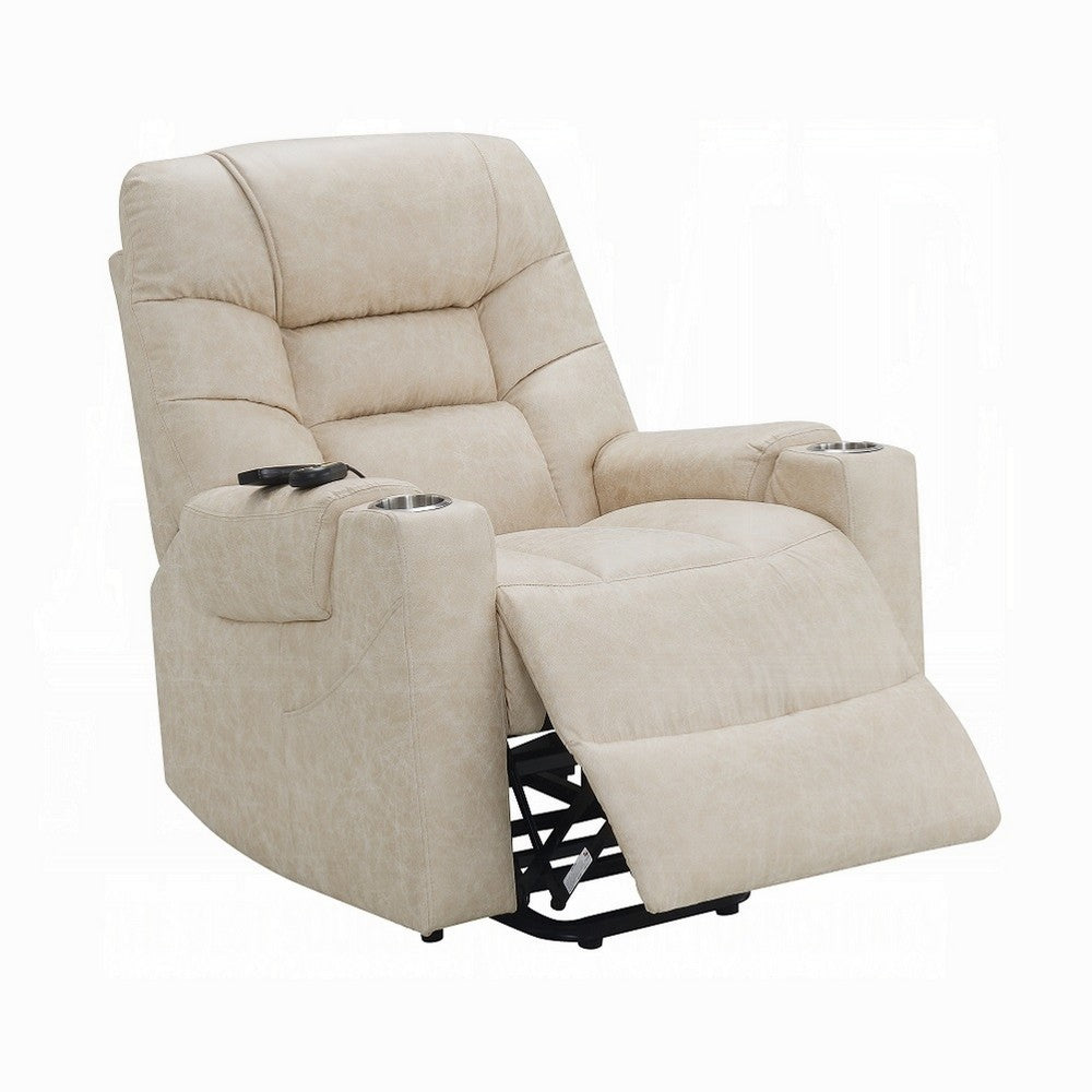 Aira Power Recliner Lift Chair with Heating Massage, Gray Faux Leather -BM324335