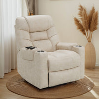 Aira Power Recliner Lift Chair with Heating Massage, Gray Faux Leather -BM324335