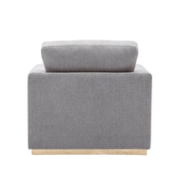 Sylvie Accent Armchair, Gray Linen, Square Modern Gold Base -BM324363