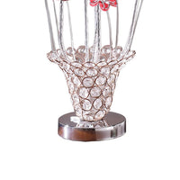 Accent Table Lamp, LED, Red Roses Trumpet Crystal Vase, Chrome 21 Inch -BM324413