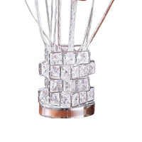 Accent Table Lamp, LED, Red Roses, Crystal Square Vase, Chrome 21 Inch -BM324415